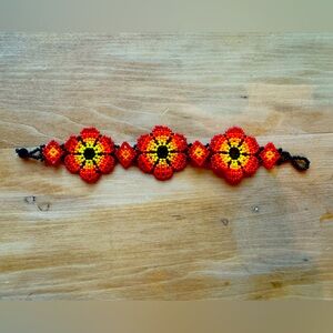 Orange Handmade Beaded Bracelet